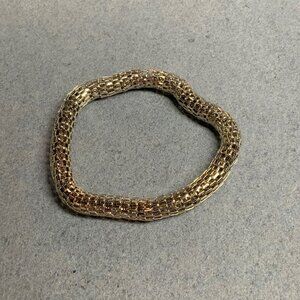 Vintage Mesh Bracelet 7.5 In Silver Elegant Flexible Retro Bohemian 80s 90s Y2K